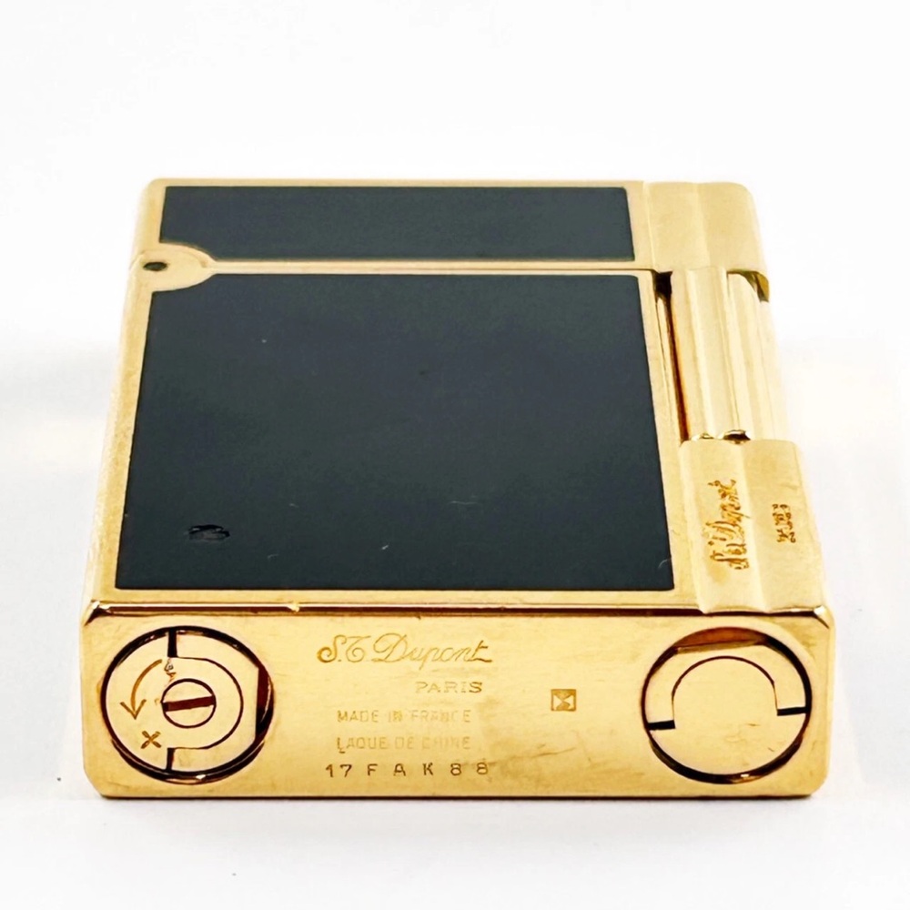 Rare Vintage  DuPont Gatsby Lighter Gold and Plated With Black Lacquer(Authentic - Picture 6 of 16